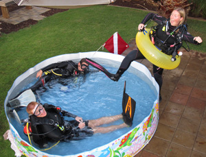 Divers in Pool