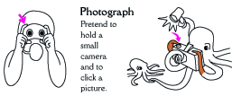 sign for taking a photograph